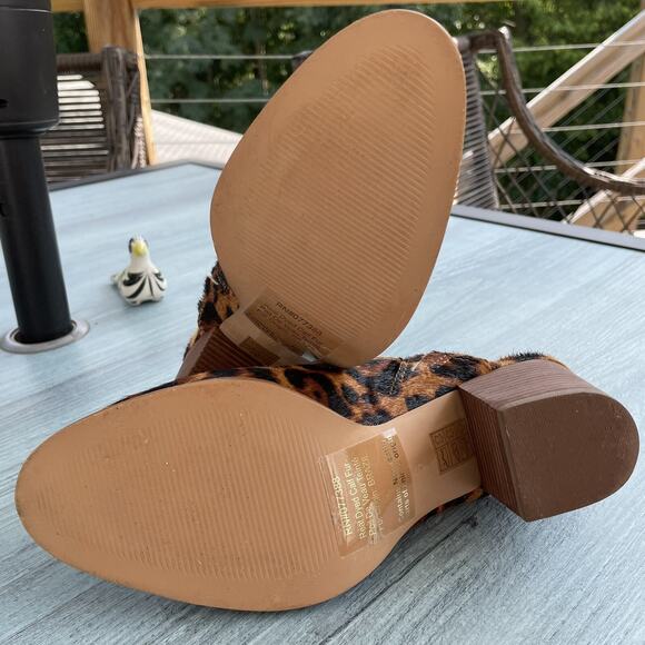 Madewell HARPER MULE Shoe Women’s Size 8 Leopard Calf Hair Stacked 3” Block Heel - Picture 8 of 12